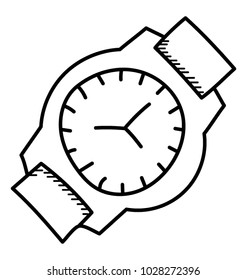 A doodle design of watch, punctuality concept 