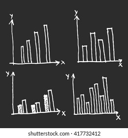Doodle Diagram chart set.vector illustration