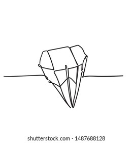 doodle diamond with continuous line style vector