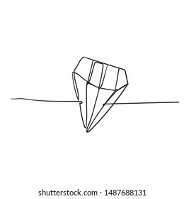 doodle diamond with continuous line style vector