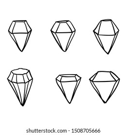 doodle diamond illustration vector collection