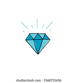doodle diamond illustration vector with hand drawn cartoon style vector