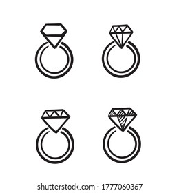vector de ilustración de diamante doodle aislado con estilo de dibujo