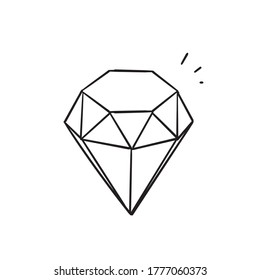 doodle diamond illustration vector isolated with drawing style