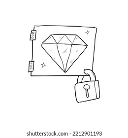 doodle de diamante con fondo blanco