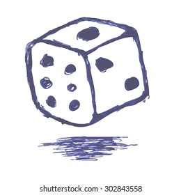 Doodle Dice, isolated on white
