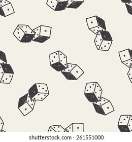 Doodle Dice seamless pattern background