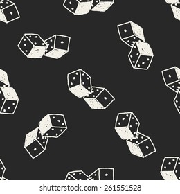Doodle Dice seamless pattern background
