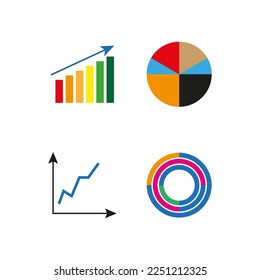 Doodle different charts. Simple graphic. Business financial investment. Vector illustration.