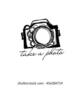 doodle digital camera illustration, whimsical camera design
