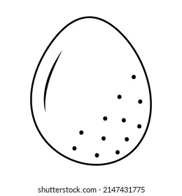 Doodle dino egg. Outline vector illustration.