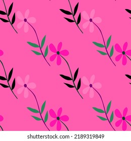 Doodle ditsy flowers seamless pattern. Cute chamomile print. Floral ornament. Pretty botanical backdrop. Design for fabric, textile print, surface, wrapping, cover. Vector illustration