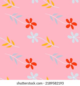 Flores de garrapatas sin fisuras. Impresión de camomila. Ornamento floral. Bonito fondo botánico. Diseño para tela, impresión textil, superficie, envoltura, cubierta. Ilustración del vector