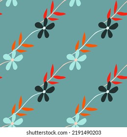 Doodle ditsy flowers seamless pattern. Cute chamomile print. Floral ornament. Pretty botanical backdrop. Design for fabric, textile print, surface, wrapping, cover. Vector illustration