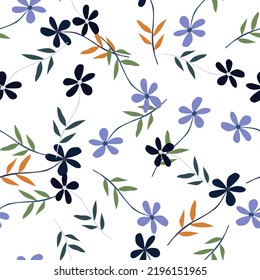 Flores de garrapatas sin fisuras. Impresión de camomila. Ornamento floral. Bonito fondo botánico. Diseño para tela, impresión textil, superficie, envoltura, cubierta. Ilustración del vector