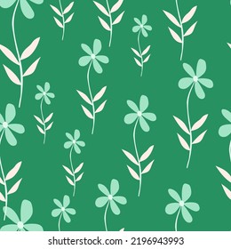 Doodle ditsy flowers seamless pattern. Cute chamomile print. Floral ornament. Pretty botanical backdrop. Design for fabric, textile print, surface, wrapping, cover. Vector illustration