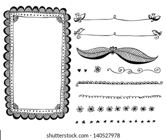 doodle divide arrow star vintage elements vector doodle framework and design part doodle divide arrow star vintage elements vector line classic white vegetation flower group community black edge pile