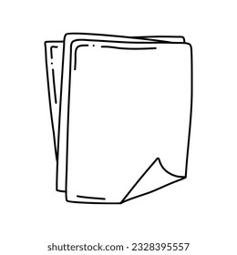 doodle document paper with hand drawn style vector