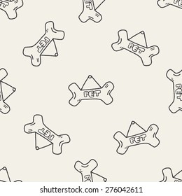 doodle dog bone banner seamless pattern background