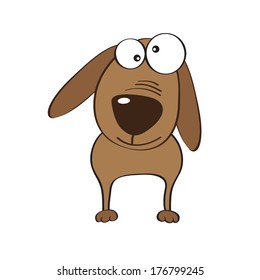 doodle dog cartoon, vector illustration