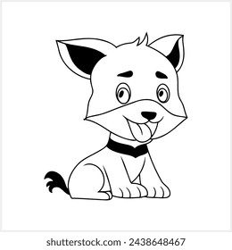 Doodle dog clipart isolated. Hand drawn art. Sketch animal. Vector stock illustration. EPS 10