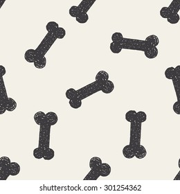 doodle dog food bone seamless pattern background