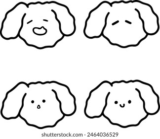 Doodle Dog- Line Art Pups with Emoticons for Playful Designs