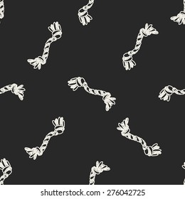 doodle dog rope bone seamless pattern background