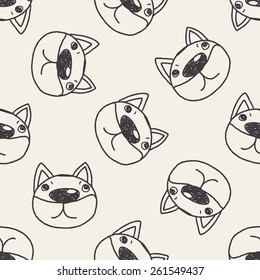 Doodle Dog seamless pattern background