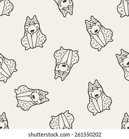Doodle Dog seamless pattern background