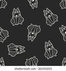 Doodle Dog seamless pattern background