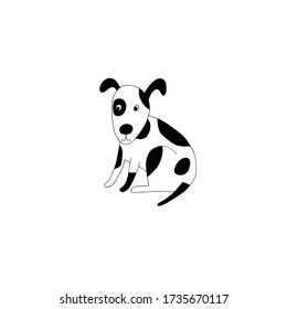 Doodle dog.Hand drawing vector illustration on white background.