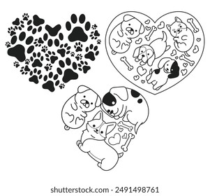 Doodle dogs cute, heart, pet love