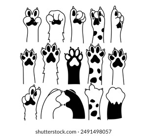 Doodle dogs cute, paws pet vector