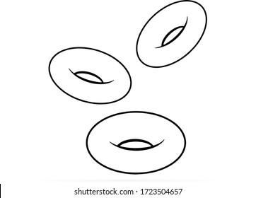 Doodle donut icon isolated on white. Food sticker. Logo design. Vector stock illustration