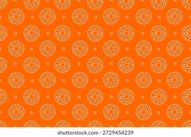 Doodle donut sin patrón. Patrón de contorno de rosca sin costuras. 