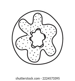 Doodle donut Draufsicht, Vektorgrafik
