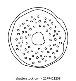 Doodle donuts. Coloring book for children and adults. Outline vector illustration. Wallpaper design, packaging