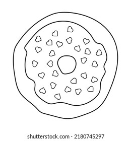 Doodle donuts. Coloring book for children and adults. Outline vector illustration. Wallpaper design, packaging