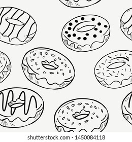 doodle of donuts seamless pattern background