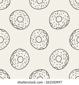 Doodle Donuts seamless pattern background