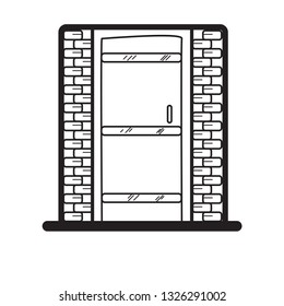 doodle door icon outline