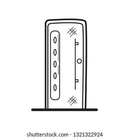 doodle door icon outline vector
