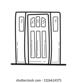 doodle door icon vector