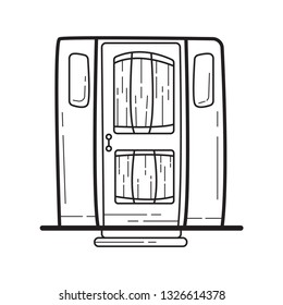 doodle door icon vector