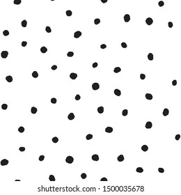 Doodle Dots Seamless Pattern. Grunge Circles Texture.