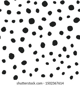 Doodle dots seamless pattern. Grunge circles texture.