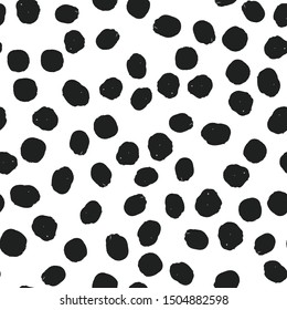 Doodle dots seamless pattern. Grunge circles texture.