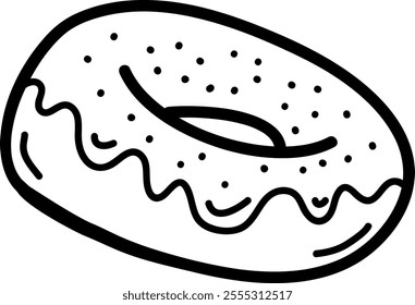 Doodle Doughnut Bakery Vector Illustration