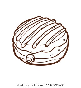 doodle doughnut vector illustration